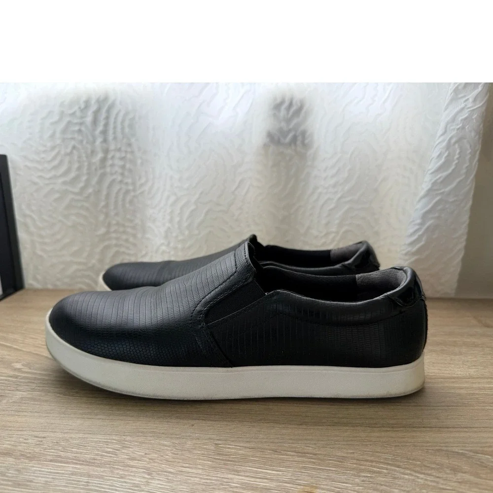 Dr.‎ Scholls Womens Black Snakeskin Embossed Memory Foam Slip On Sneakers 9.5M